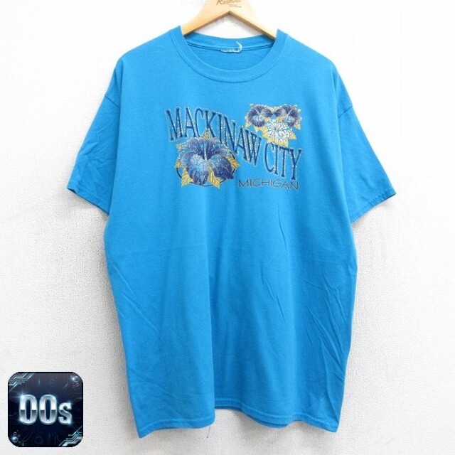 【50%OFF】00s 半袖Tシャツ マッキノーシティ ライトブルー XL | 古着