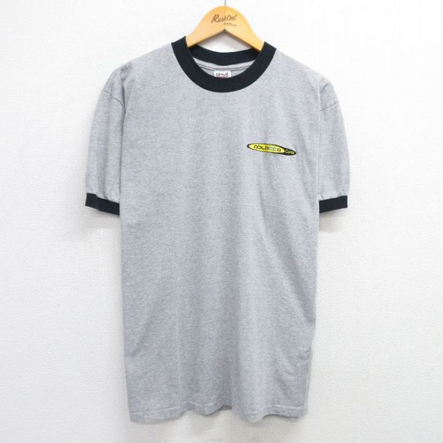 L★古着 半袖 ビンテージ Tシャツ メンズ 00年代 00s abLocco クルーネック グレー他 リンガー 25may07 中古