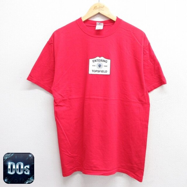 【50%OFF】00s 半袖Tシャツ ENTERING TOPSFIELD レッド L | 古着