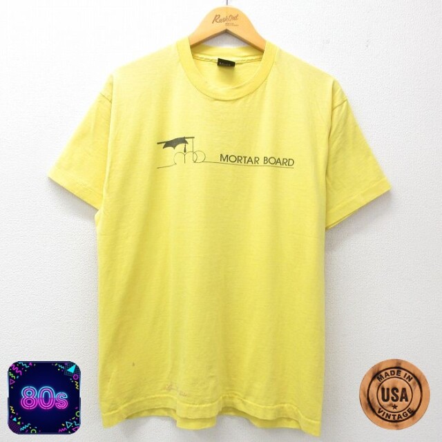 スクリーンスターズ 80s 半袖Tシャツ MORTAR BOARD イエロー L | 古着