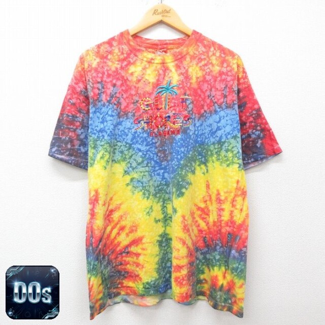 【50%OFF】00s 半袖Tシャツ GULF SHORES レッドタイダイ XL | 古着
