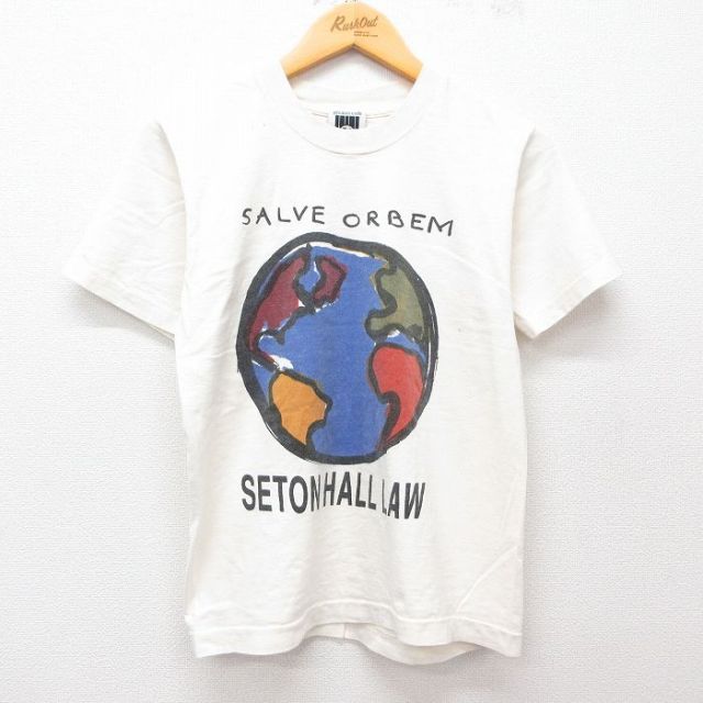 S★古着 半袖 ビンテージ Tシャツ メンズ 90年代 90s SALVE DRBEM 地球 コットン クルーネック USA製 生成り 25may07 中古