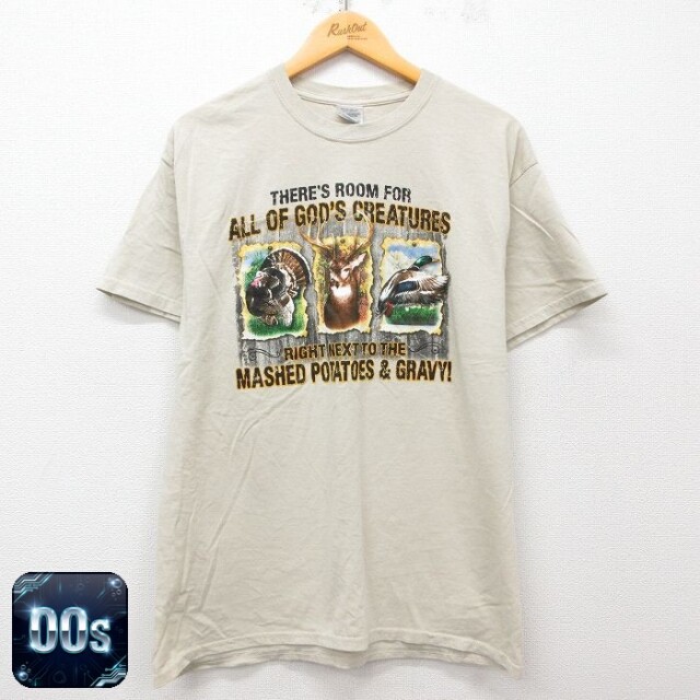 【50%OFF】00s 半袖Tシャツ シカ ベージュ L | 古着