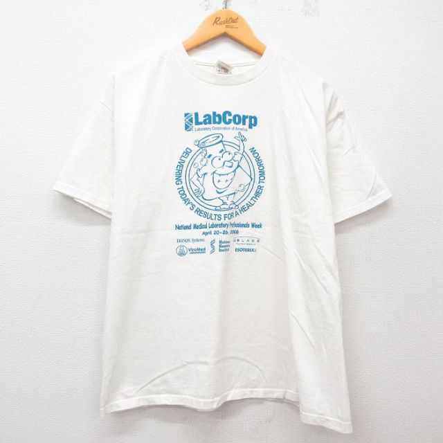 XL★古着 フルーツオブザルーム半袖 ビンテージ Tシャツ メンズ 00年代 00s Lab Corp コットン クルーネック 白 ホワイト 25may07 中古 半袖