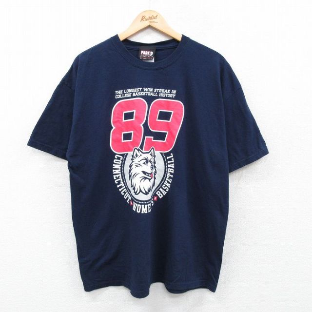 コネチカットハスキーズ 00s 半袖Tシャツ バスケットボール ネイビー XL | 古着