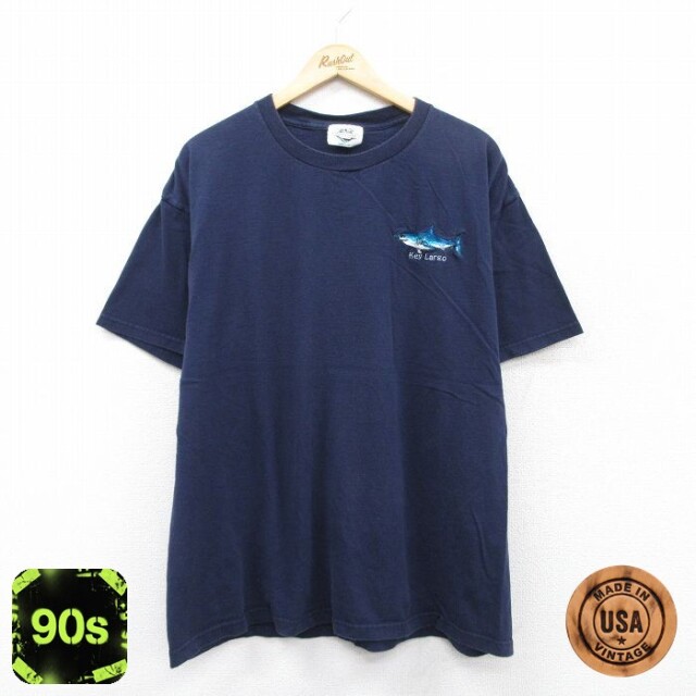 【50%OFF】90s 半袖Tシャツ 魚 ネイビー XL | 古着