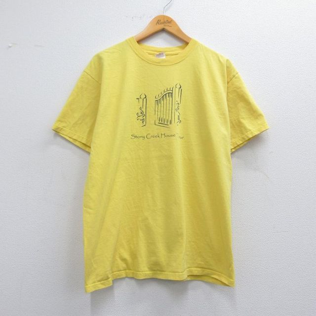 L★古着 半袖 ビンテージ Tシャツ メンズ 00年代 00s Stony Creek House Tour コットン クルーネック 黄 イエロー 25may08 中古