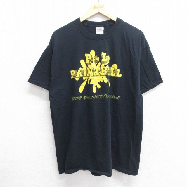 フルーツオブザルーム 00s 半袖Tシャツ ペイントボール ブラック XL | 古着
