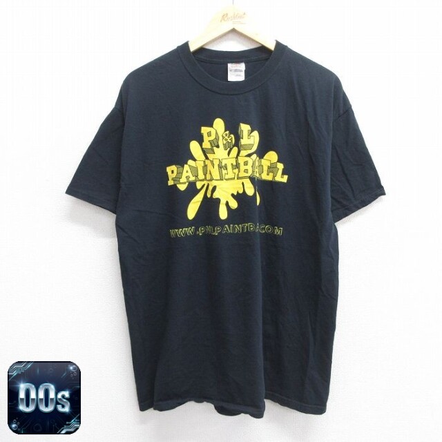 【50%OFF】フルーツオブザルーム 00s 半袖Tシャツ ペイントボール ブラック XL | 古着
