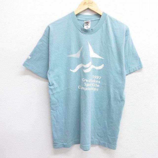 フルーツオブザルーム 90s 半袖Tシャツ Gread lakes ライトブルー L | 古着