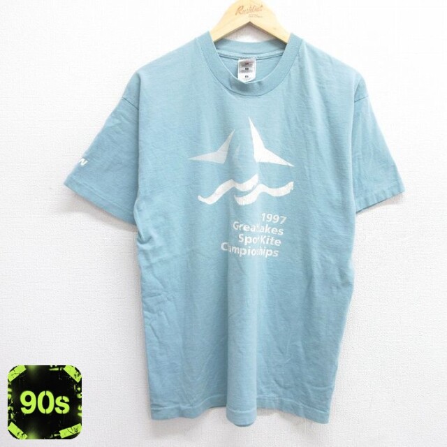 【50%OFF】フルーツオブザルーム 90s 半袖Tシャツ Gread lakes ライトブルー L | 古着
