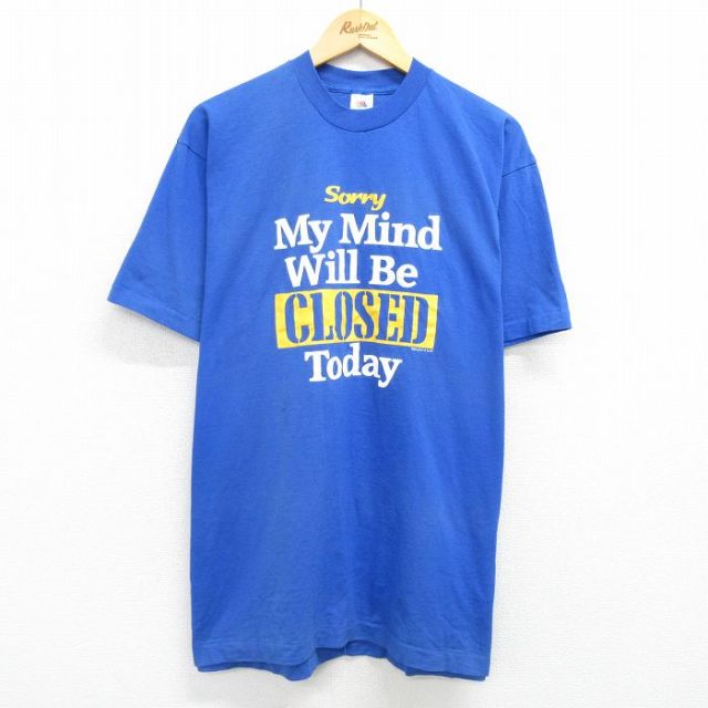 フルーツオブザルーム 90s 半袖Tシャツ CLOSE ブルー XL | 古着