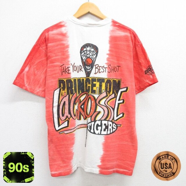 【50%OFF】90s 半袖Tシャツ ラクロス レッドタイダイ XL | 古着