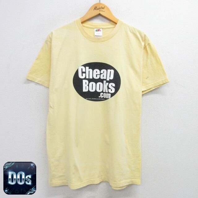 【50%OFF】フルーツオブザルーム 00s 半袖Tシャツ Cheap Books イエロー L | 古着