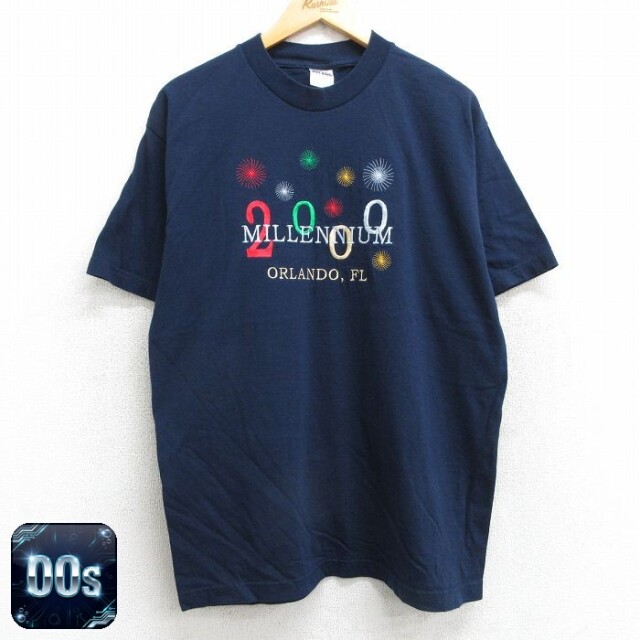 【50%OFF】00s 半袖Tシャツ ミレニアム ネイビー L | 古着