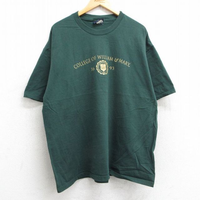 【50%OFF】ジャンスポーツ 00s 半袖Tシャツ ウィリアム&メアリー グリーン XL | 古着