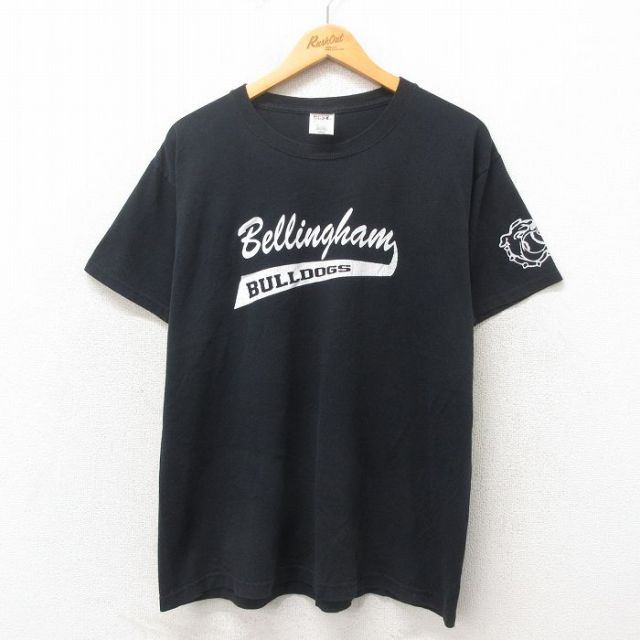 L★古着 フルーツオブザルーム 半袖 ビンテージ Tシャツ メンズ 00年代 00s ブルドッグ クルーネック 黒 ブラック 25may13 中古