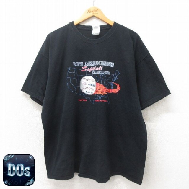 【50%OFF】00s 半袖Tシャツ ソフトボール ブラック XL | 古着