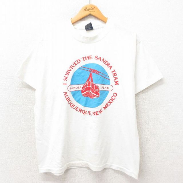 90s 半袖Tシャツ ケーブルカー ホワイト XL | 古着