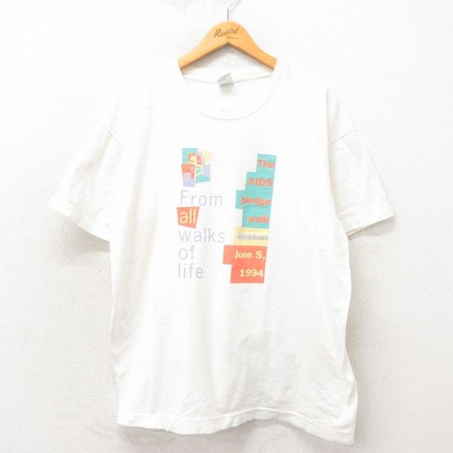フルーツオブザルーム 90s 半袖Tシャツ ボストン ホワイト XL | 古着
