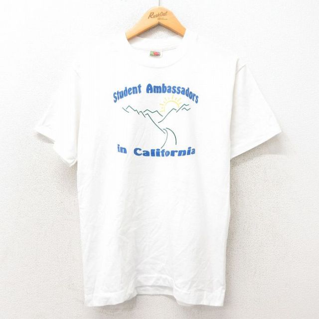 M★古着 フルーツオブザルーム 半袖 ビンテージ Tシャツ メンズ 90年代 90s カリフォルニア クルーネック USA製 白 ホワイト 25may13 中古