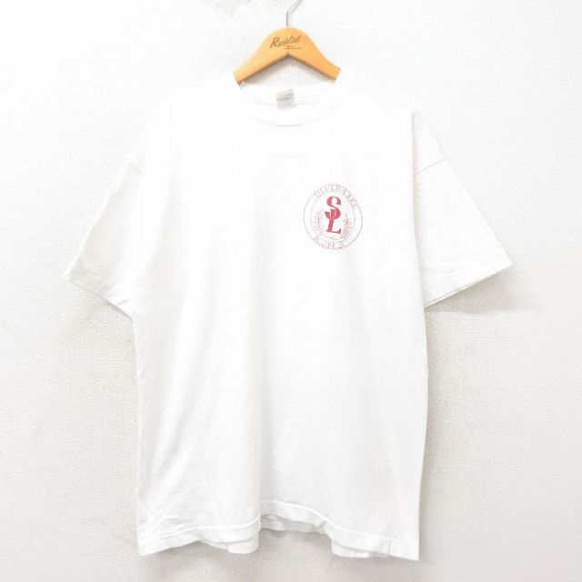 XL★古着 フルーツオブザルーム 半袖 ビンテージ Tシャツ メンズ 90年代 90s SL 大きいサイズ コットン クルーネック USA製 白 ホワイト 25may13 中古