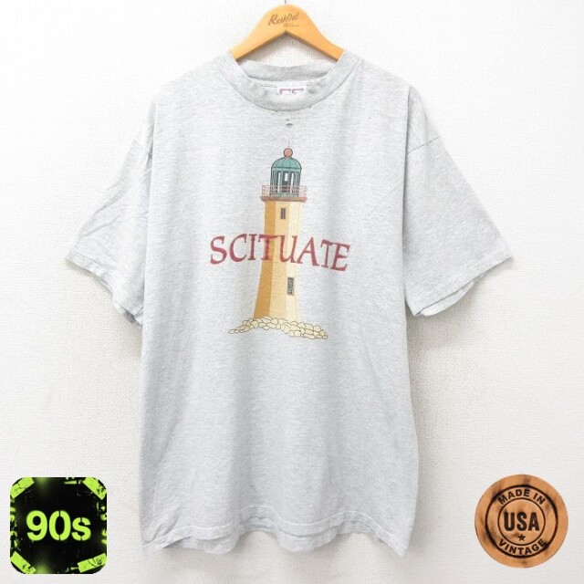 【50%OFF】90s 半袖Tシャツ 灯台 グレー XL | 古着