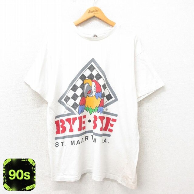 【50%OFF】90s 半袖Tシャツ 鳥 ホワイト XL | 古着