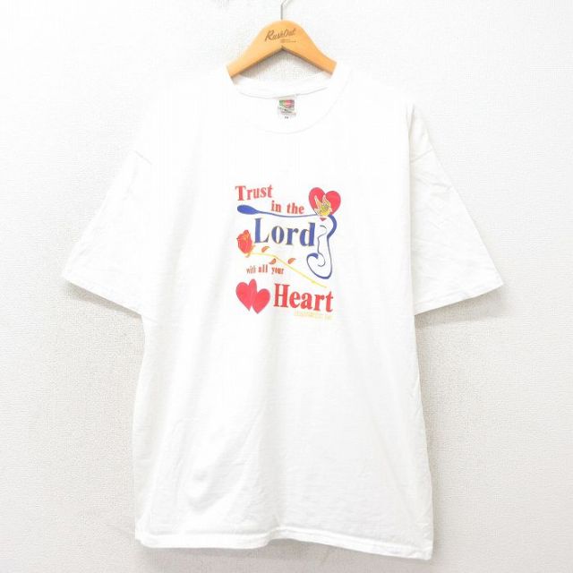 フルーツオブザルーム 00s 半袖Tシャツ ハート ホワイト XL | 古着