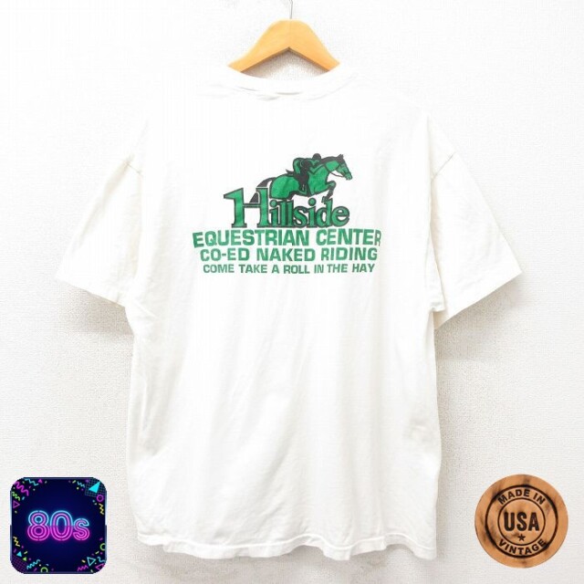 【50%OFF】ヘインズ 80s 半袖Tシャツ 馬 ホワイト XL | 古着