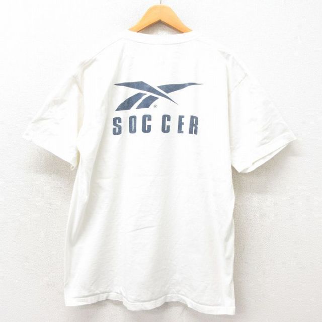 【50%OFF】リーボック 90s 半袖Tシャツ ビッグロゴ ホワイト XL | 古着