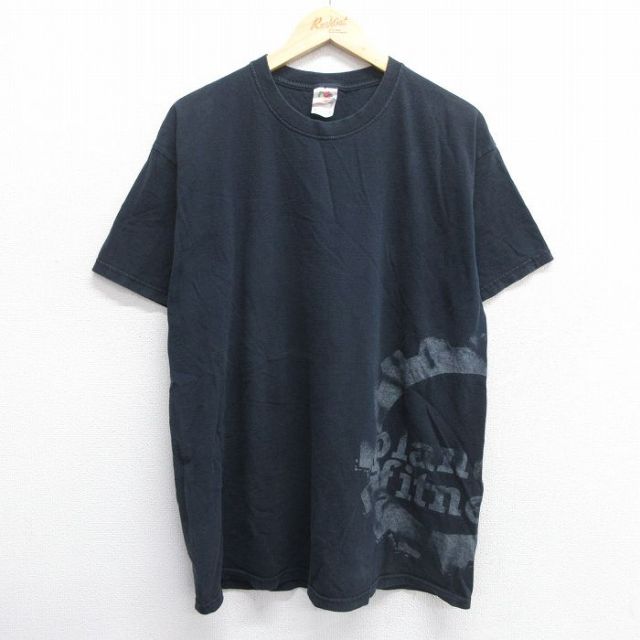 XL★古着 フルーツオブザルーム 半袖 ビンテージ Tシャツ メンズ 00年代 00s Planet fitness コットン クルーネック 黒 ブラック 25may14 中古