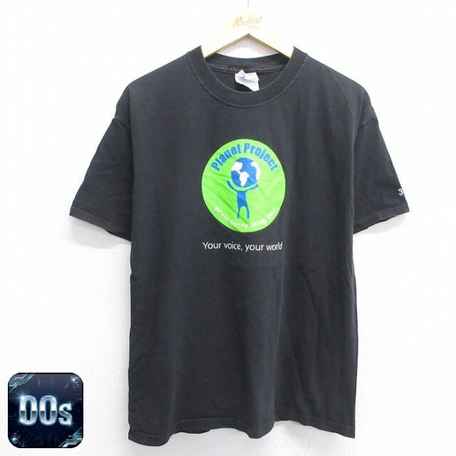 【50%OFF】ヘインズ 00s 半袖Tシャツ Planet Project 3com ブラック L | 古着