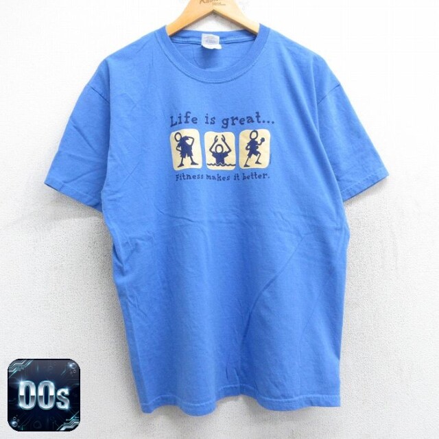 【50%OFF】00s 半袖Tシャツ 棒人間 ブルー L | 古着