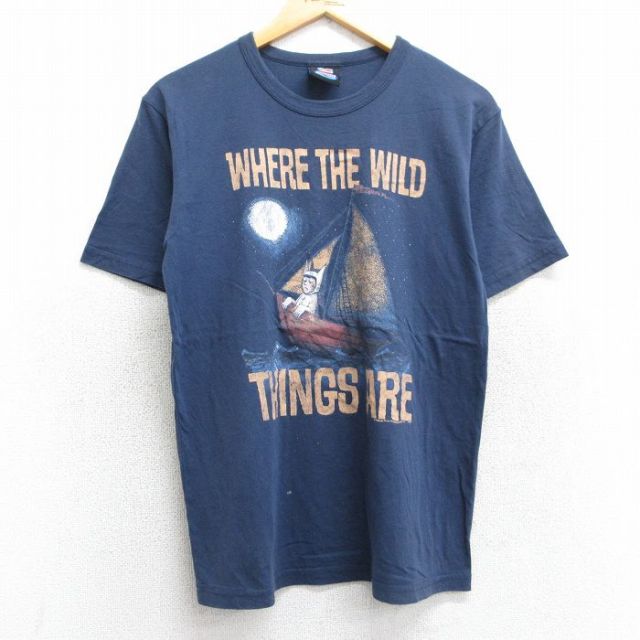 M★古着 ジャンクフード JUNK FOOD 半袖 ビンテージ Tシャツ メンズ 00年代 00s かいじゅうたちのいるところ クルーネック 紺 ネイビー 【spe】 25may14 中古