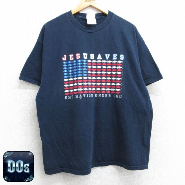 【50%OFF】00s 半袖Tシャツ 星条旗 ネイビー XL | 古着