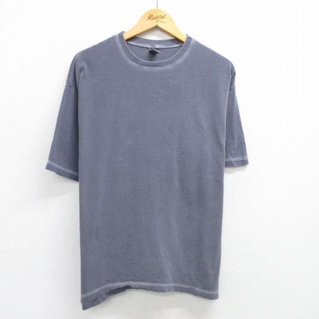 XL★古着 ギャップ GAP 半袖 ビンテージ Tシャツ メンズ 90年代 90s 無地 コットン クルーネック USA製 紫系 パープル 25may15 中古