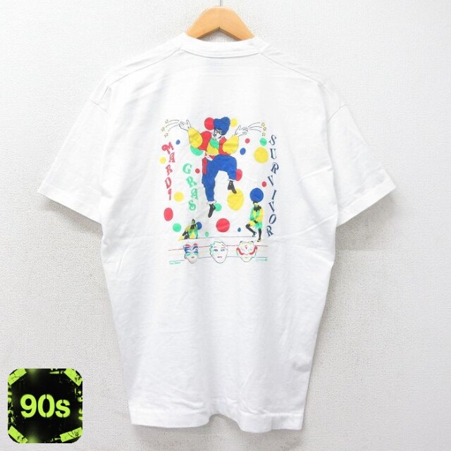 【50%OFF】フルーツオブザルーム 90s 半袖Tシャツ マルディグラピエロ ホワイト XL | 古着