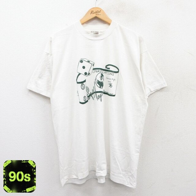 【50%OFF】フルーツオブザルーム 90s 半袖Tシャツ サイコロ ホワイト XL | 古着