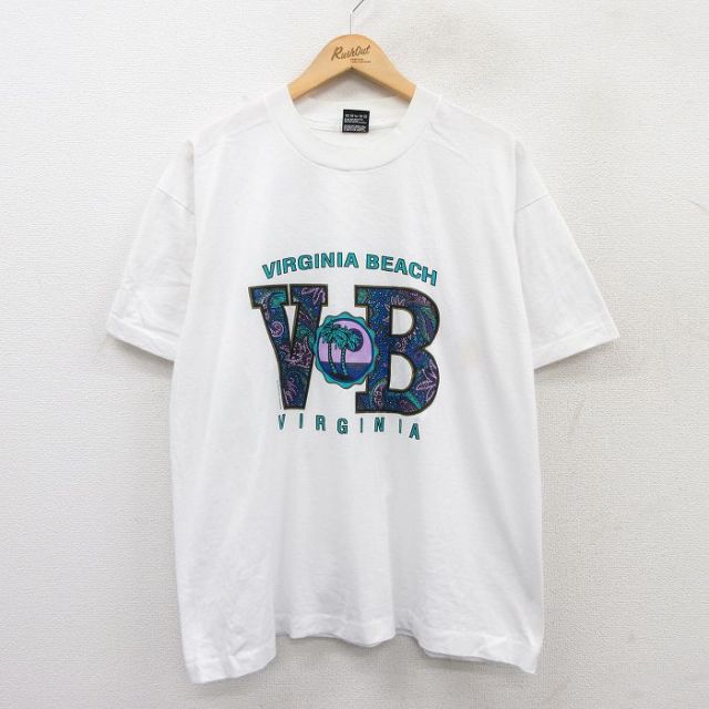 フルーツオブザルーム 90s 半袖Tシャツ バージニアビーチ ホワイト XL | 古着
