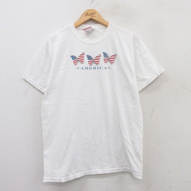 00s 半袖Tシャツ 蝶々 ホワイト L | 古着