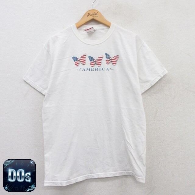 【50%OFF】00s 半袖Tシャツ 蝶々 ホワイト L | 古着