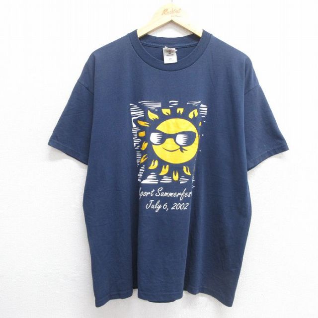 フルーツオブザルーム 00s 半袖Tシャツ 太陽企業広告 ネイビー XL | 古着