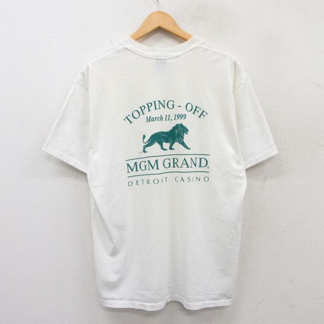 90s 半袖Tシャツ MGM GRAND ホワイト XL | 古着