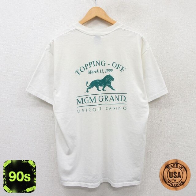 【50%OFF】90s 半袖Tシャツ MGM GRAND ホワイト XL | 古着