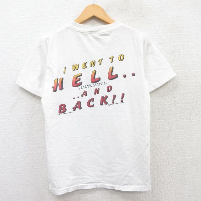 S★古着 Allsport 半袖 ビンテージ Tシャツ メンズ 90年代 90s グランドキャニオン HELL コットン クルーネック 白 ホワイト 25may19 中古