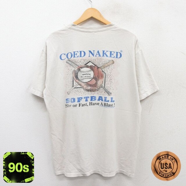 【50%OFF】90s 半袖Tシャツ ソフトボール ベージュ XL | 古着