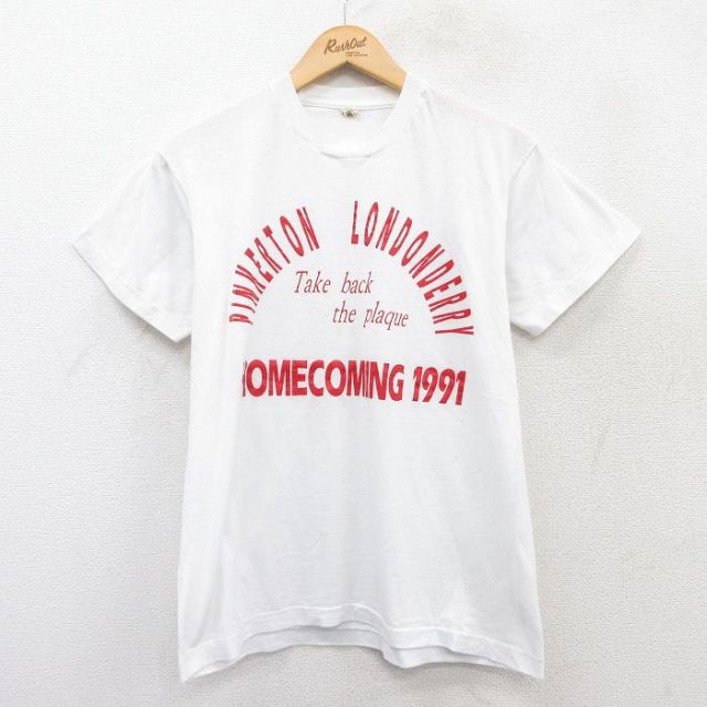 【50%OFF】M★古着 スクリーンスターズ 半袖 ビンテージ Tシャツ メンズ 90年代 90s ピンカートンロンドンデリー クルーネック USA製 白 ホワイト 25may19 中古