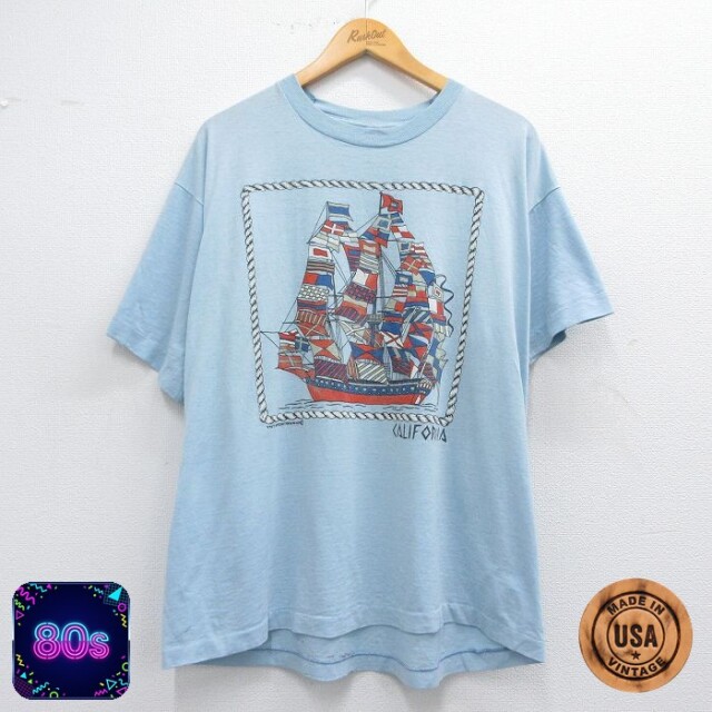 【50%OFF】80s 半袖Tシャツ 船 ネイビー XL | 古着
