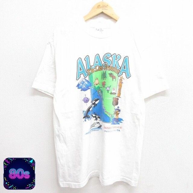 【50%OFF】80s 半袖Tシャツ アラスカ ホワイト XL | 古着